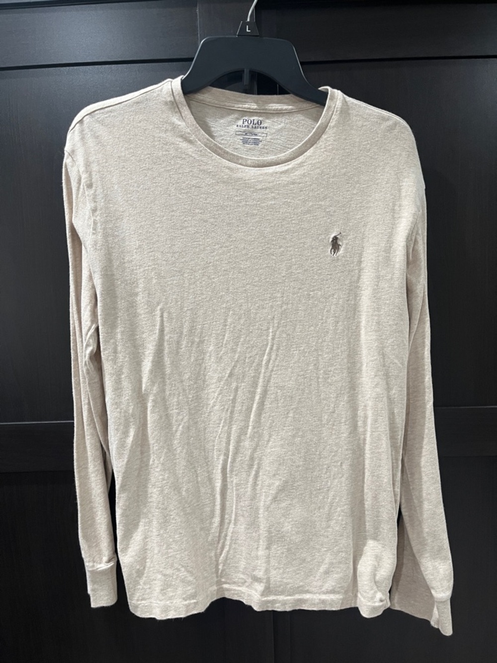 Polo by Ralph Lauren Men's Long-Sleeve Crewneck Shirt - Light Beige